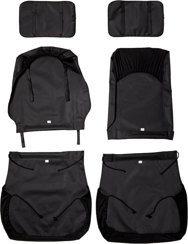 軽トラック用防水ドライビングシートカバー2枚セット ブラック