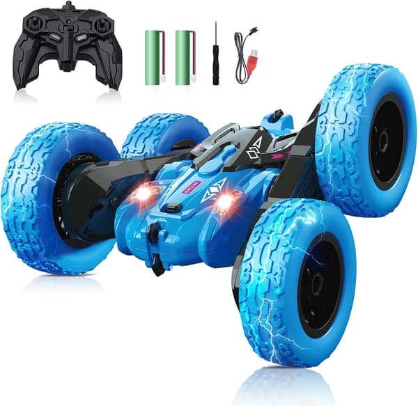 子供向け 360度回転スタントラジコンカー LEDライト付きオフロード車