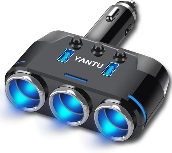 急速充電対応 シガーソケット 3連 USB充電器 スマートIC認識 3.1A 12-24V車用