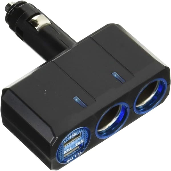 車内用ツインソケット分配器＆USBポート（4.8A） PZ-710