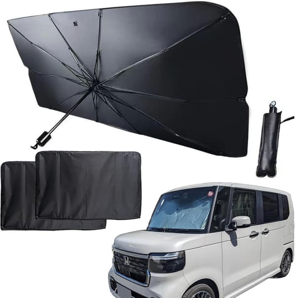車用傘型サンシェード UVカット・遮光・折りたたみ式【NBOX/タント/スペーシア対応】コンパクト収納