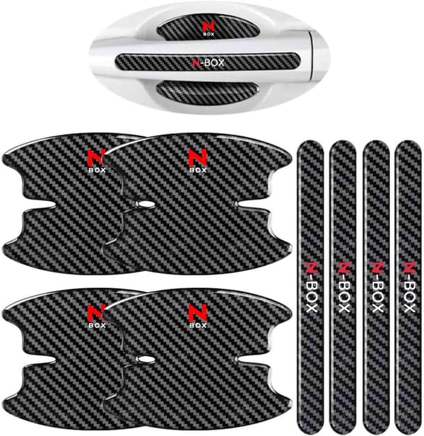 ホンダ N-BOX専用 カーボン柄ドアハンドルプロテクター8枚セット