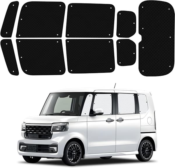 ホンダ N-BOX JF5/JF6系 専用 遮光カーテン 断熱 9枚セット 吸盤設計 収納袋付き