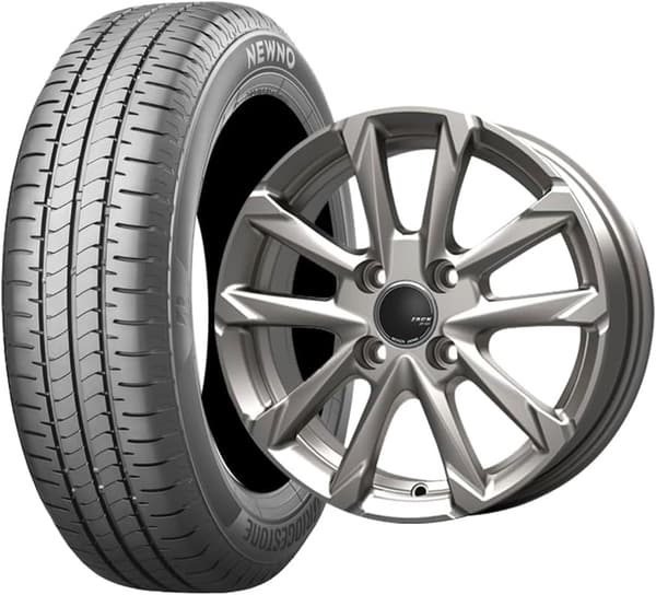 ブリヂストン155/65R14タイヤ・ホイール4本セット (14インチ・軽自動車用) JP-325 ブライトシルバー
