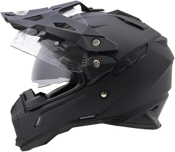 オフロードヘルメット TX-28 マットブラック インナーサンバイザー付き