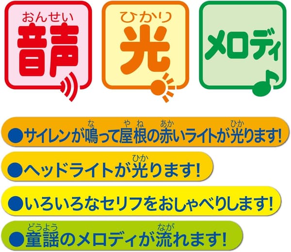 おしゃべりピカピカパトカーおもちゃ（3歳以上向け）