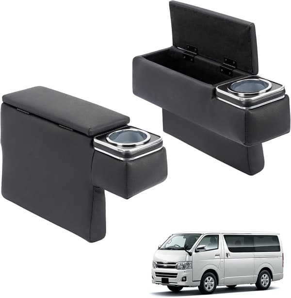 ハイエース 200系 アームレスト付きコンソールボックス 2個セット PUレザー標準/ワイド GL・スーパーGL用
