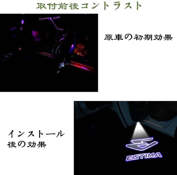 エスティマ用LEDカーテシライト 角度調整機能付き 2個セット