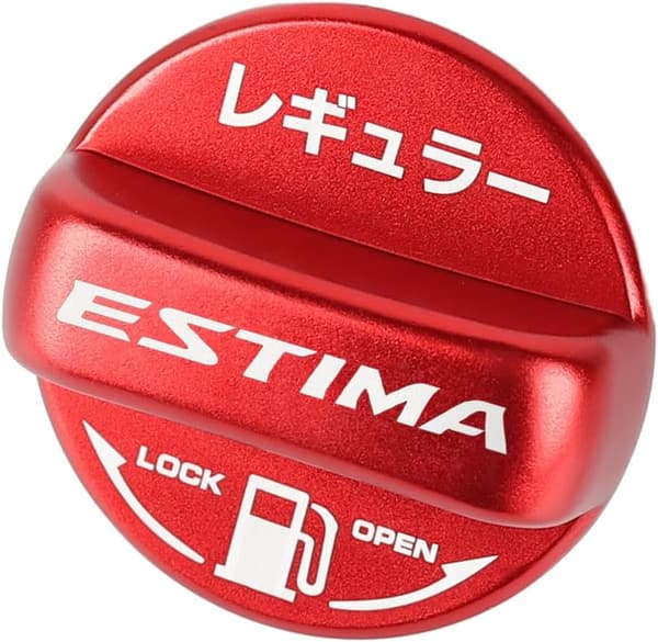 トヨタ エスティマ 50系専用 アルミ製フューエルリッドカバー（レッド） ガソリンタンクキャップ カスタムアクセサリー