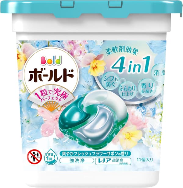 フレッシュフラワーサボン ボールド洗濯洗剤 4in1 ジェルボール 11個