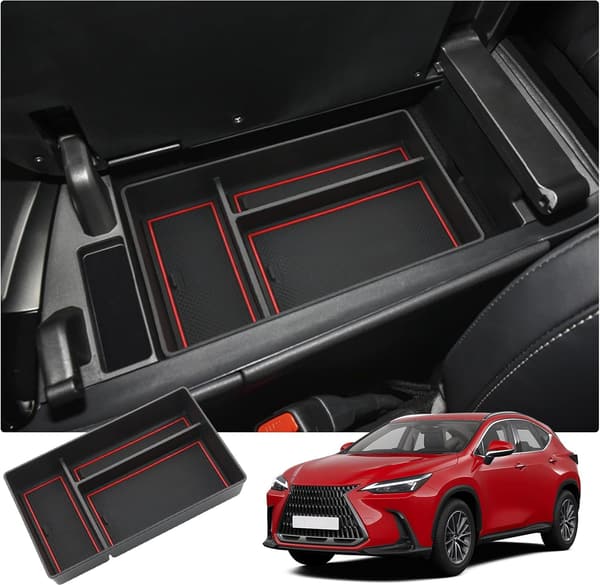 レクサス NX 専用 アームレスト収納トレイ 小物入れ ラバーマット付き