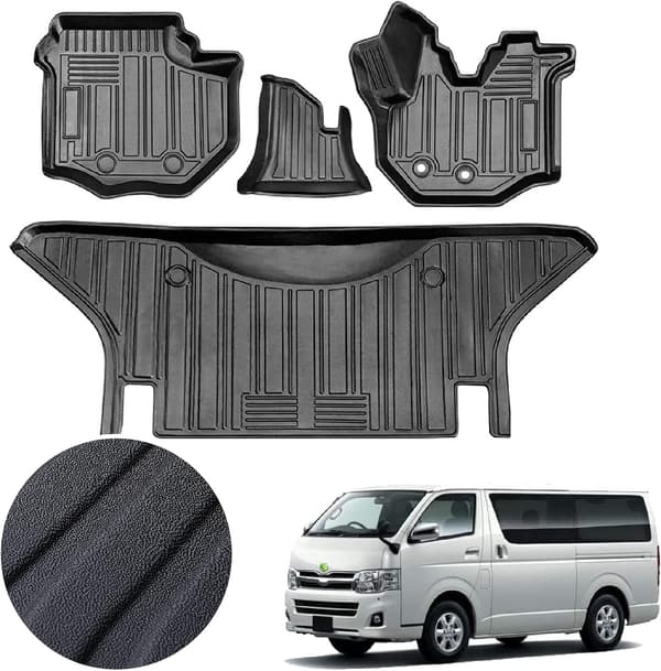 トヨタ ハイエース 200系専用 3Dフロアマット TPE素材 防水・滑り止め 4PCS