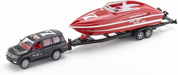 ランドクルーザー モーターボート積載トレーラー付き 乗用車模型 SK2543