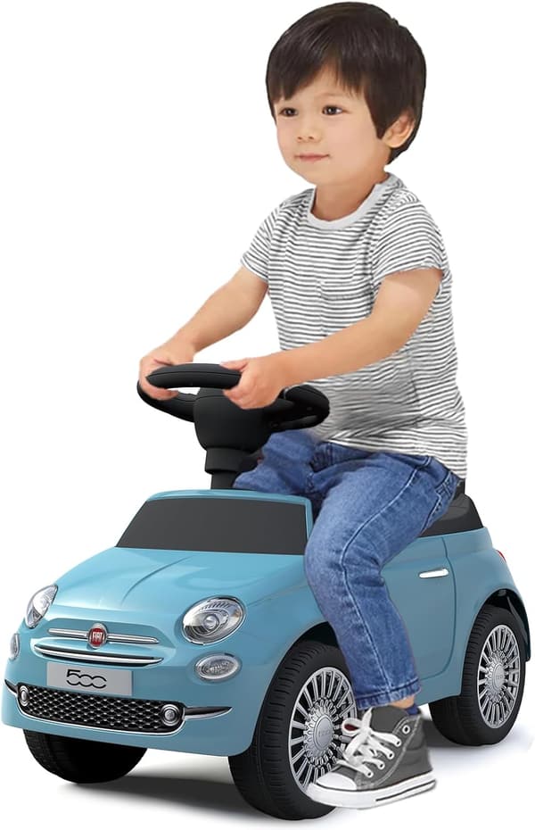 FIAT500 乗用足けり玩具 ブルー ライセンス品