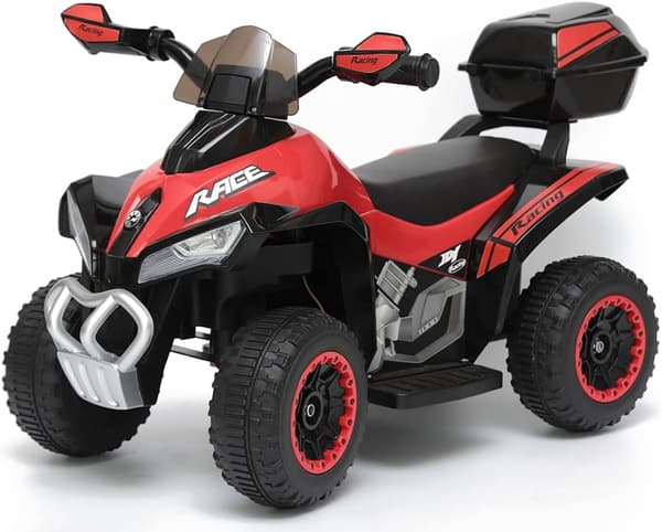 電動乗用玩具 レーシングバギー ヘッドライト・クラクション付き キッズカー (レッド)