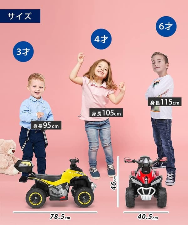 電動乗用玩具 レーシングバギー ヘッドライト・クラクション付き キッズカー (レッド)