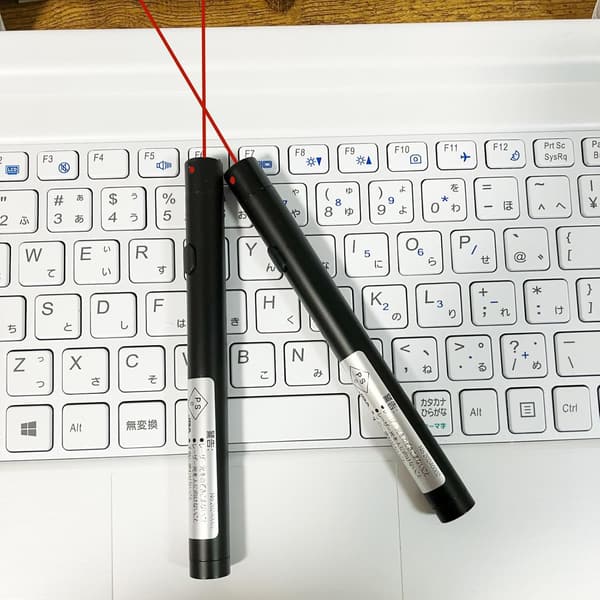 日本製 高輝度 赤レーザーポインター 単4電池2本付き PSC認証品