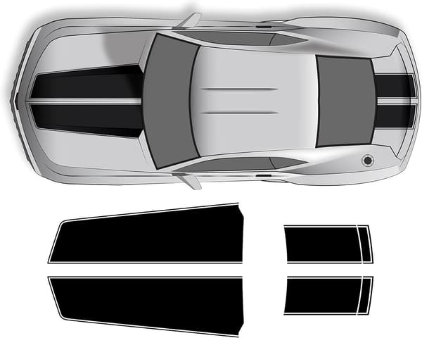 シボレーカマロ2010-2015用ビニールデカールラップグロスブラック