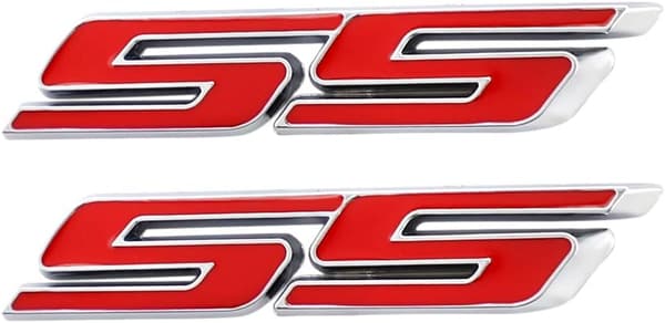 カマロ SS用 3D メタルエンブレム バッジ (レッド) 2個 セット
