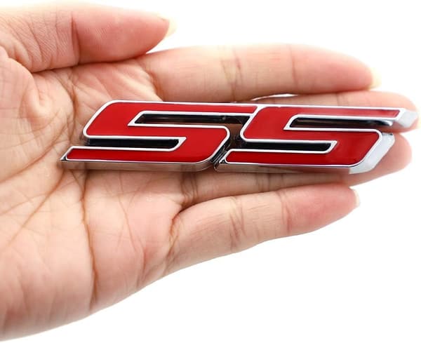 カマロ SS用 3D メタルエンブレム バッジ (レッド) 2個 セット