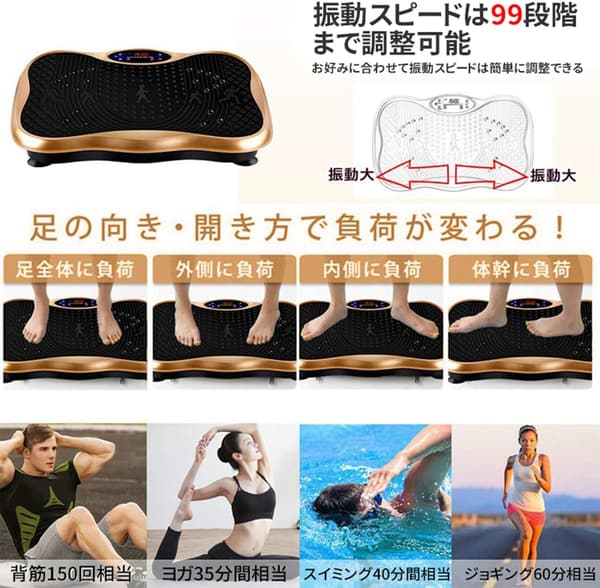 3D振動マシン ブルブル 室内運動器具 健康フィットネス 99段階調節 豊富なプログラムモード