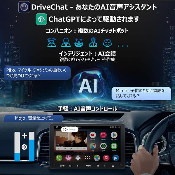 ATOTO A6 PF ダブルDIN Androidカーステレオ【9インチ】ワイヤレスCarPlay/Android Auto GPSナビゲーション