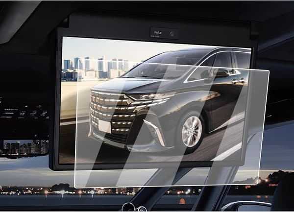 トヨタ アルファード 40系 専用 リアモニター強化ガラスフィルム 13.2インチ 傷防止 自己吸着