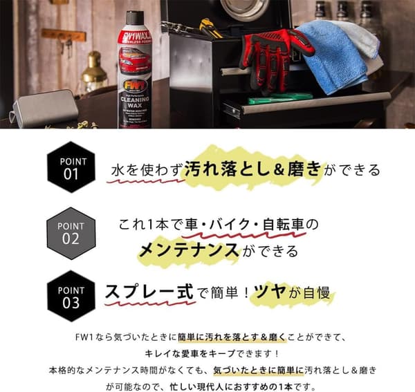 撥水・艶出し水なし洗車ワックススプレー 517mL