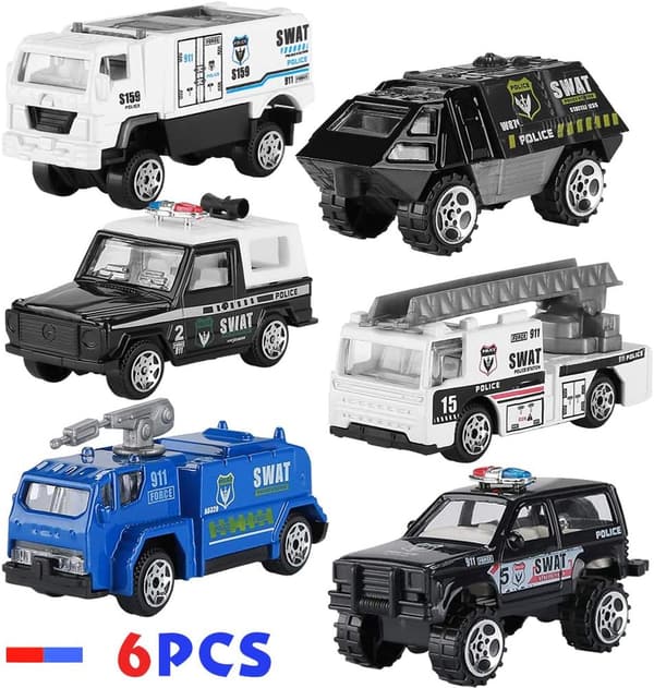 ミニカー 6台セット 緊急車両 合金製 パトカー コレクション 子供 誕生日プレゼント