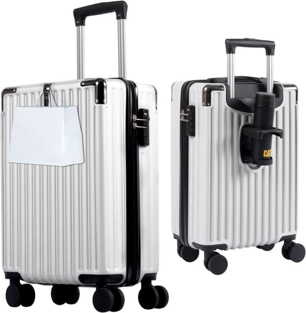 機内持ち込み Sサイズ キャリーケース 38L 超軽量 360度回転 静音 TSAロック搭載 (ホワイト)