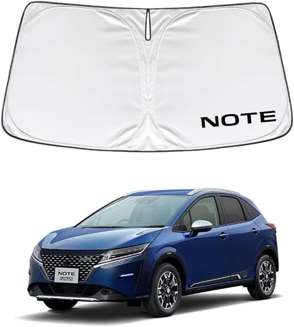 日産ノートE13専用サンシェード フロントガラス用 UVカット 日焼け防止 コンパクト収納