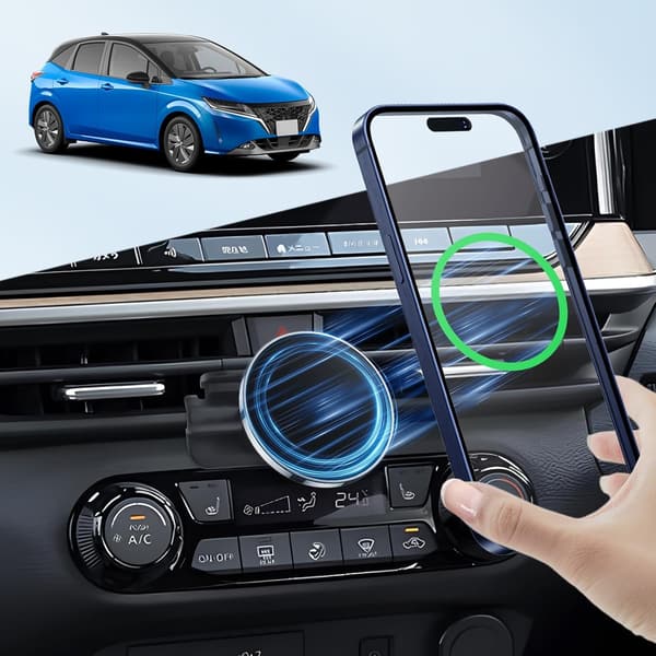 日産ノートE13専用マグセーフ対応スマホホルダー 360度回転式