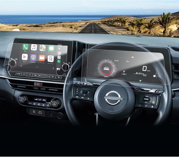 日産ノートオーラ専用 カーナビ・メーター保護フィルム 4枚セット ナノ製 高感度・摩擦防止