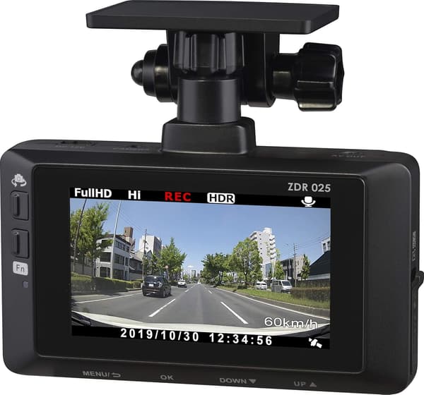 前後200万画素Full HDドライブレコーダー ZDR025 夜間画像補正・駐車監視機能付き