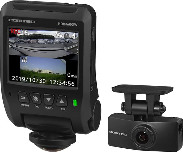 360度全方位ドライブレコーダー HDR360GW 専用microSD付 日本製 駐車監視機能 Gセンサー GPS 340万画素
