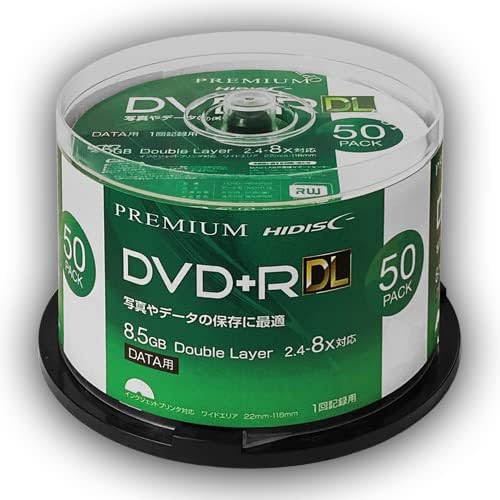 HIDISC DVD+R DL 片面2層 8.5GB インクジェット対応 50枚セット
