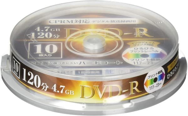 DVD-R 1回録画用 4.7GB 10枚入り ケース付き CPRM対応