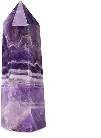 アメジスト水晶の六角柱 風水インテリアパワーストーン 1本セット 80-90mm