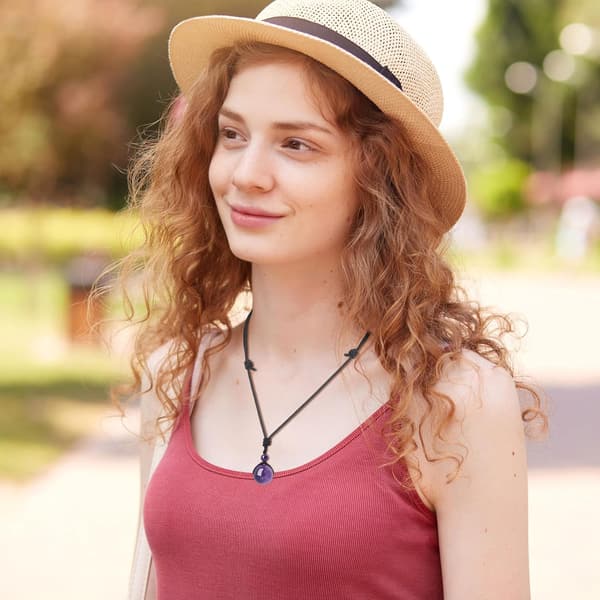 金運上昇 18mmタイガーアイペンダント ネックレス 長さ調節可 メンズ・レディース