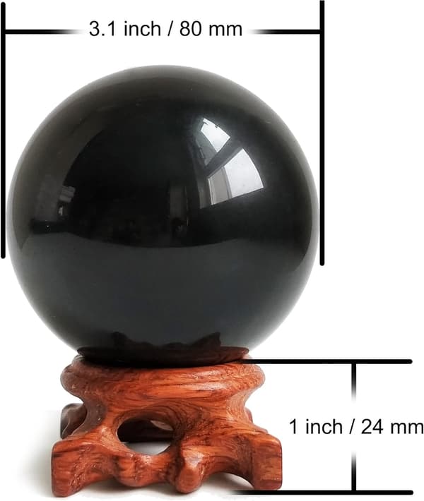 天然黒曜石 丸玉 置物 浄化用 クリスタル パワーストーン 癒しグッズ