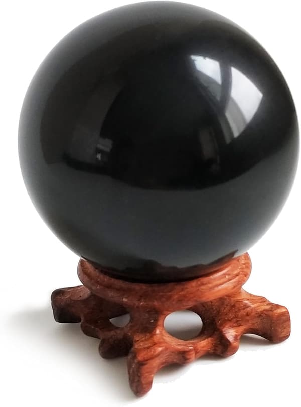 天然黒曜石 丸玉 置物 浄化用 クリスタル パワーストーン 癒しグッズ