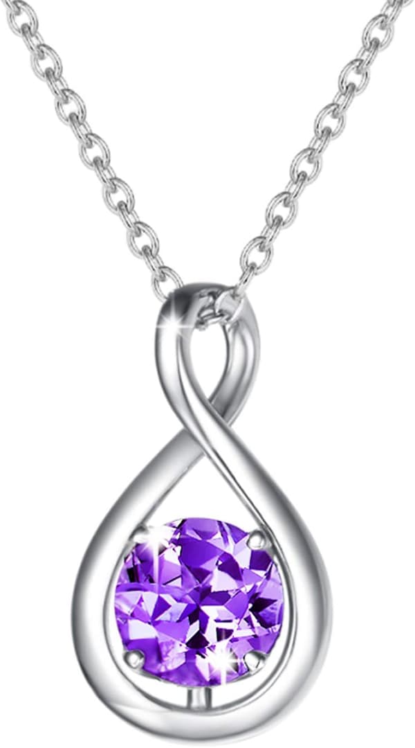 誕生日プレゼントに最適な12ヵ月誕生石ネックレス レディース シルバー925 プラチナメッキ しずくモチーフ