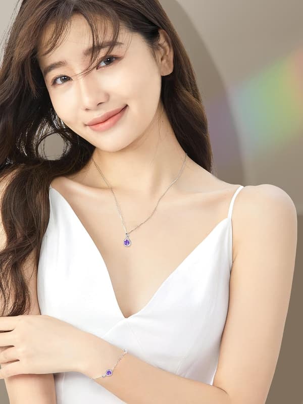 誕生日プレゼントに最適な12ヵ月誕生石ネックレス レディース シルバー925 プラチナメッキ しずくモチーフ