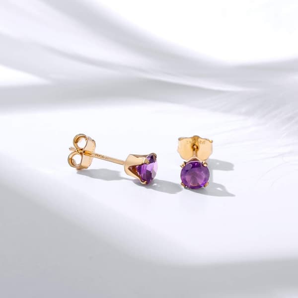 2月誕生石アメジストピアス 14金ゴールドフィルド 天然石パワーストーン