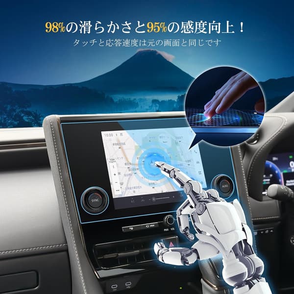 トヨタ アルファード 40系 専用 9.8インチ ナビ用 保護フィルム 2枚入り【超透明・指紋・キズ防止】