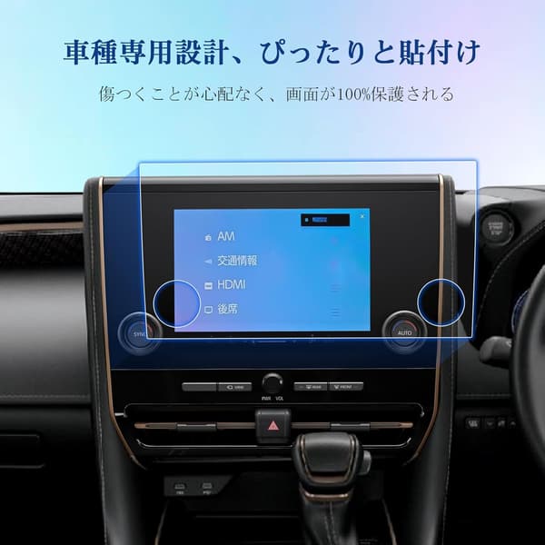 トヨタアルファード40系専用カーナビ保護フィルム2枚セット（9.8インチ）ナノ製・強化ガラス・傷・汚れ・指紋防止
