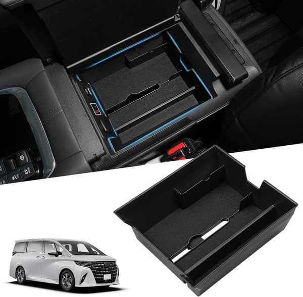 トヨタ アルファード40系専用 内蔵型コンソールボックス ブラック 車内収納ボックス カスタムパーツ 取付簡単