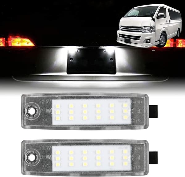 トヨタ ハイエース 200系 専用 LEDライセンスランプ 2個セット ホワイト