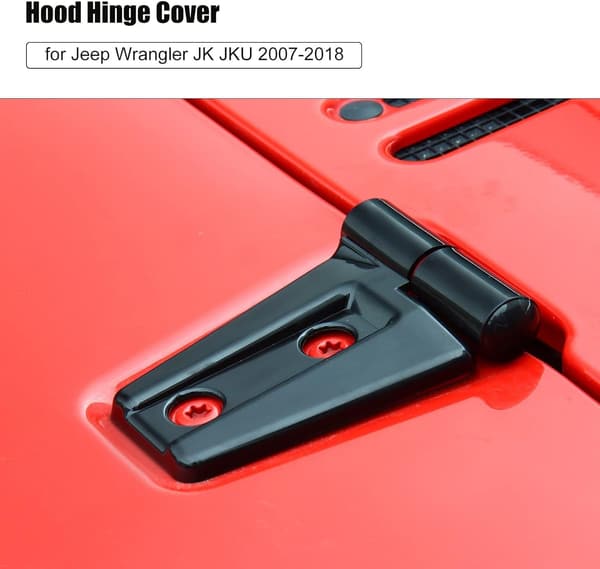 ジープラングラー JK/JKU用エンジンフードヒンジカバー トリム(2007-2018年式 ブラック)