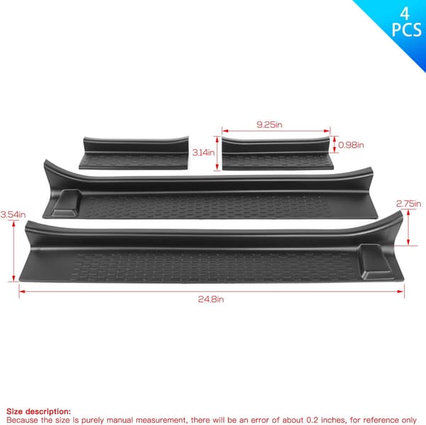 ジープラングラーJL/JLU用ドアエントリースカッフプレートカバー4個セット(2018-2022年対応)